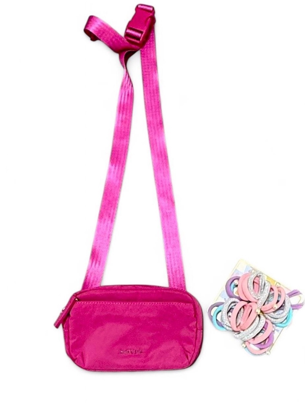 ATHLETA Pink Belt Bag / Fanny Pack + NWT Hair Ties Bundle - Picture 3 of 8